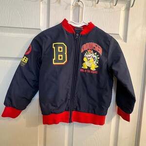Super Mario Bowser King of the Koopas Boys Size 6/7 Bomber Jacket